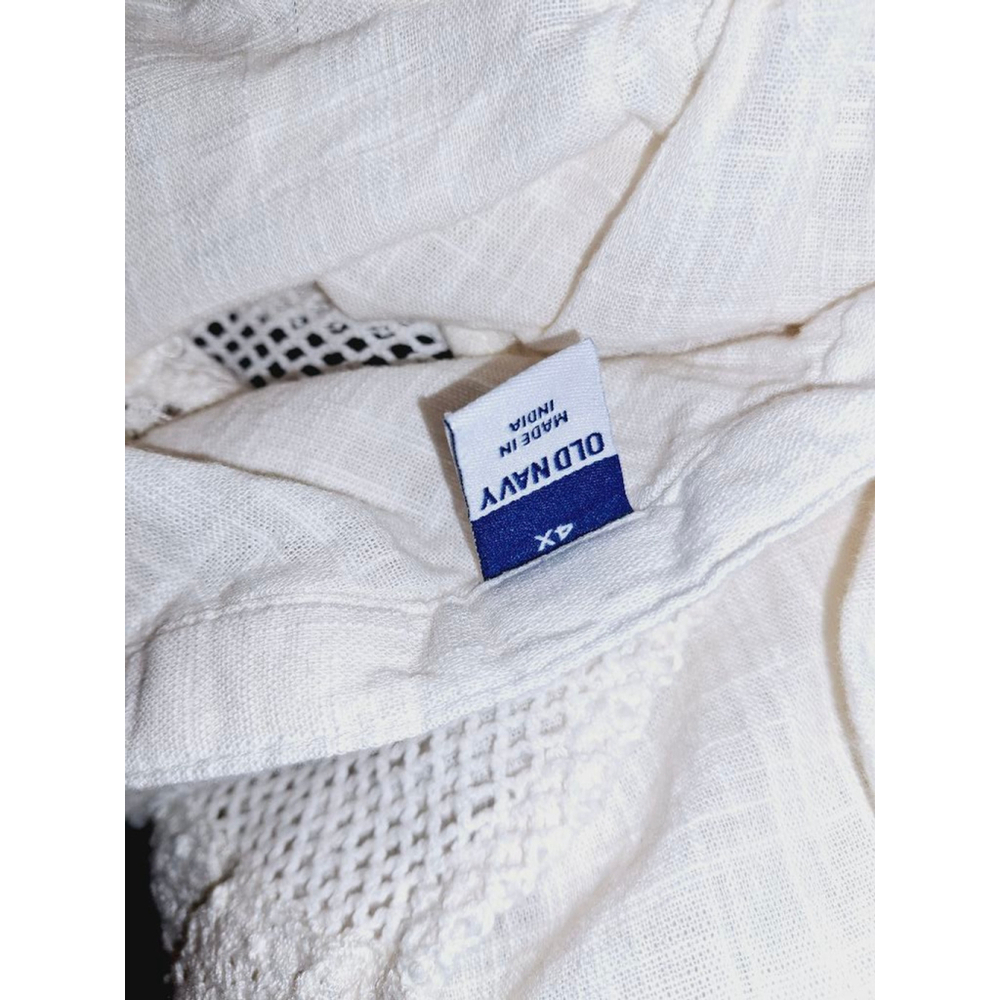 Old Navy White 4X flutter sleeve white lace 100% cotton sailor blouse - Picture 4 of 5